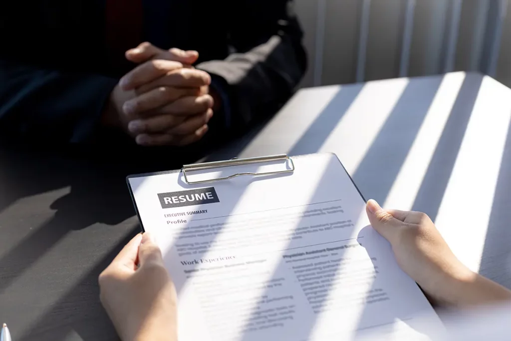 reviewing resume