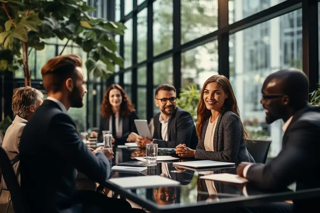 diverse executive team meeting